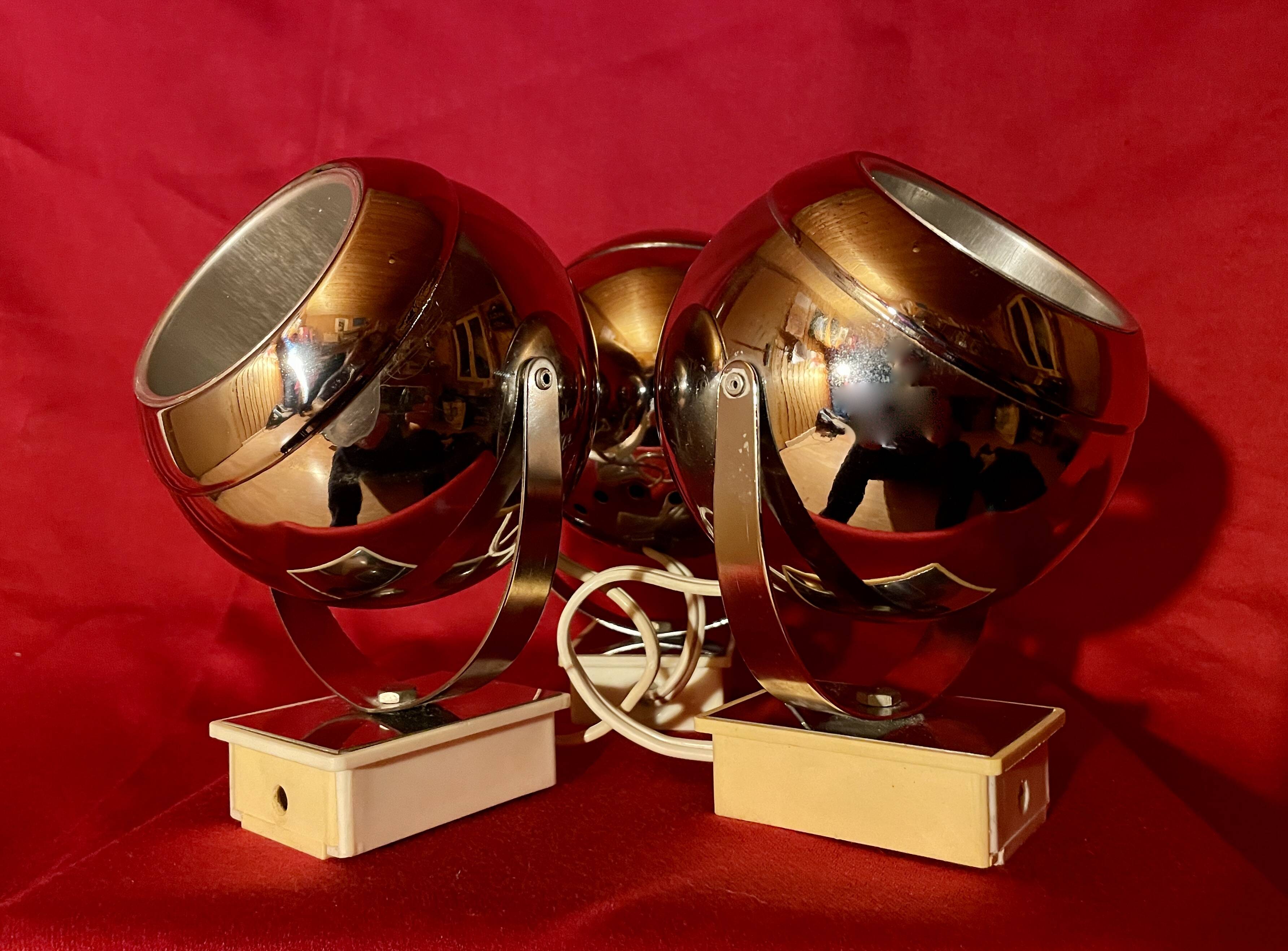 Lot d'appliques Eye-Ball, des années 70