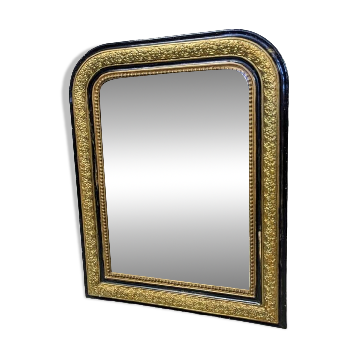Louis-Philippe black and gold mirror 58x46cm