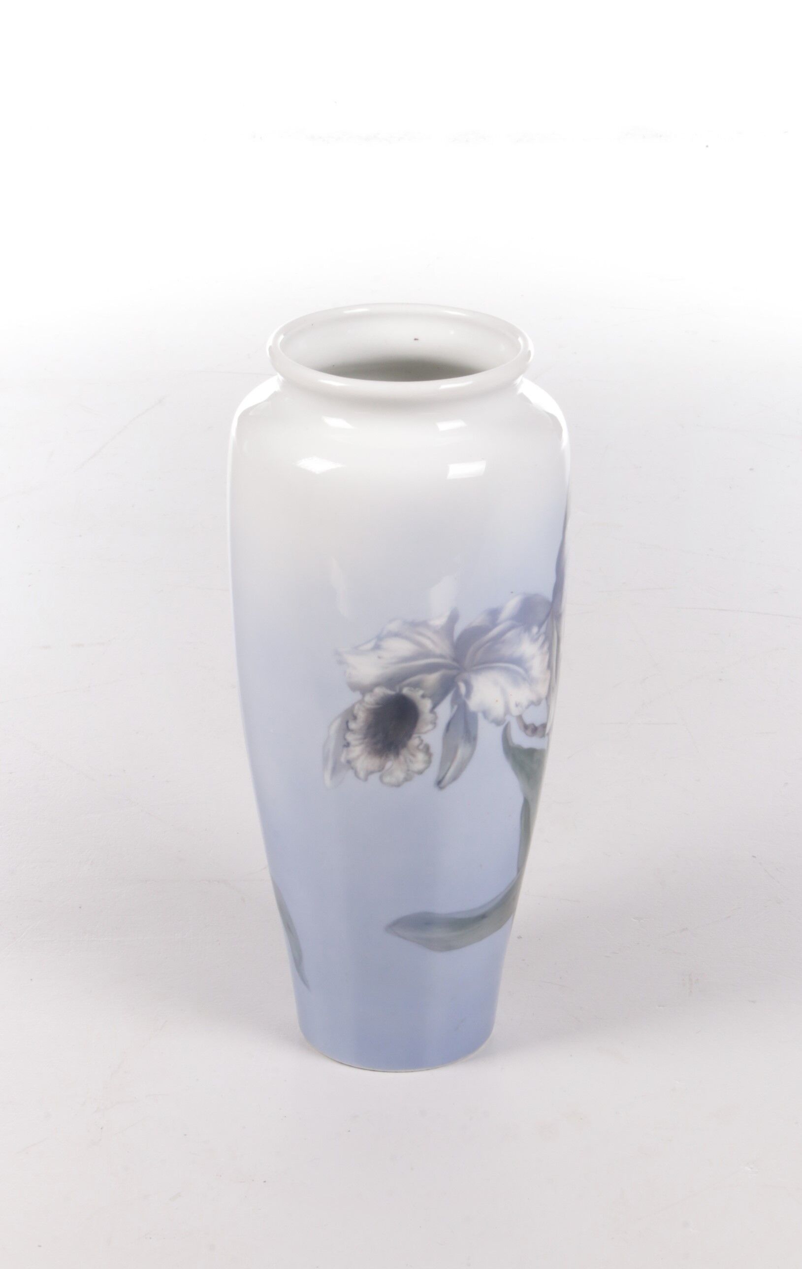 Royal Copenhagen Porcelain Vase painted with the trumpet flower.
