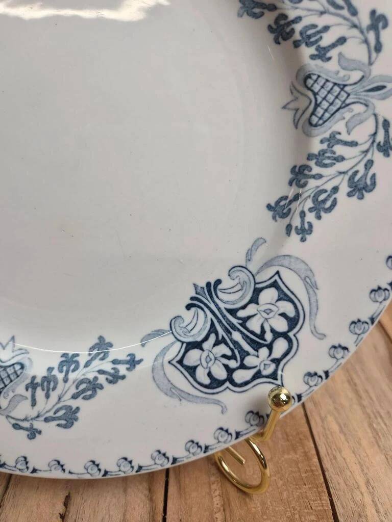 Antique dessert plate K&G Lunéville – Sébastopol model – blue decoration
