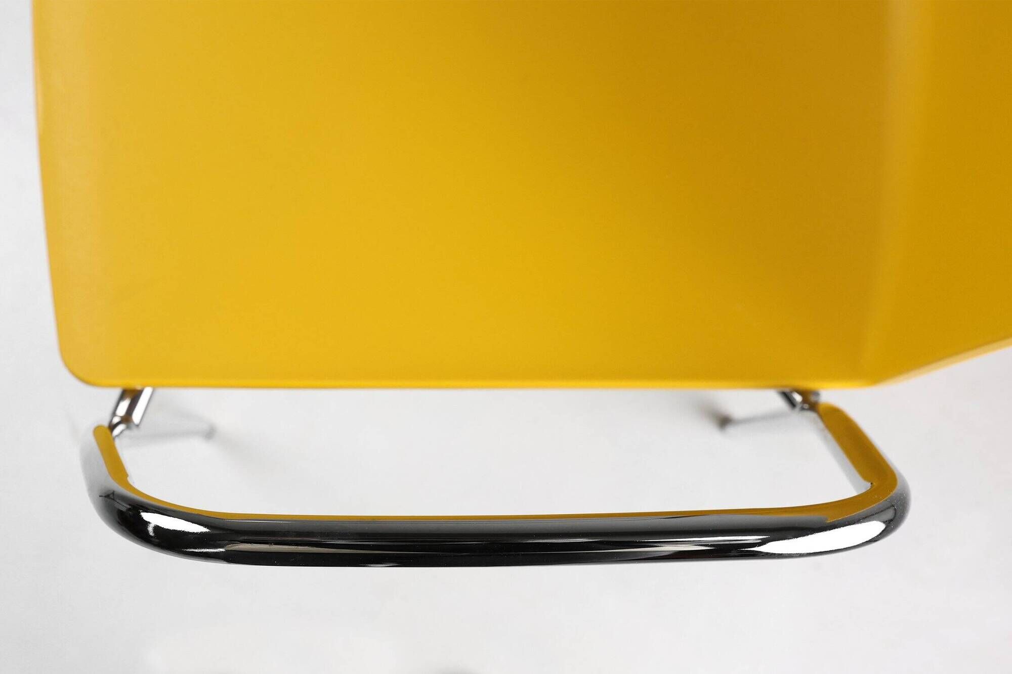 Mid-Century Yellow Chair with Metal Frame and Plastic Seat, Belgium