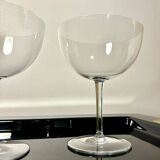 Two giant champagne tasting glasses Baccarat