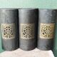 Set of 3 wall lights in hammered and chiseled brass