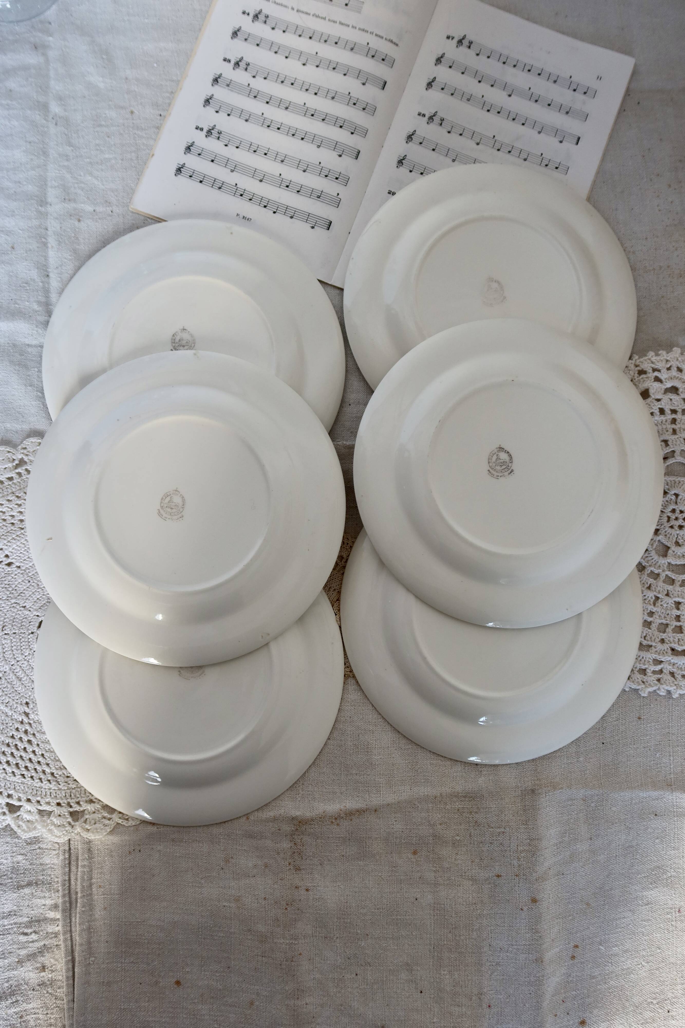 6 Royal Sphinx Maastricht earthenware dessert plates made in Holland earthenware polychrome floral pattern