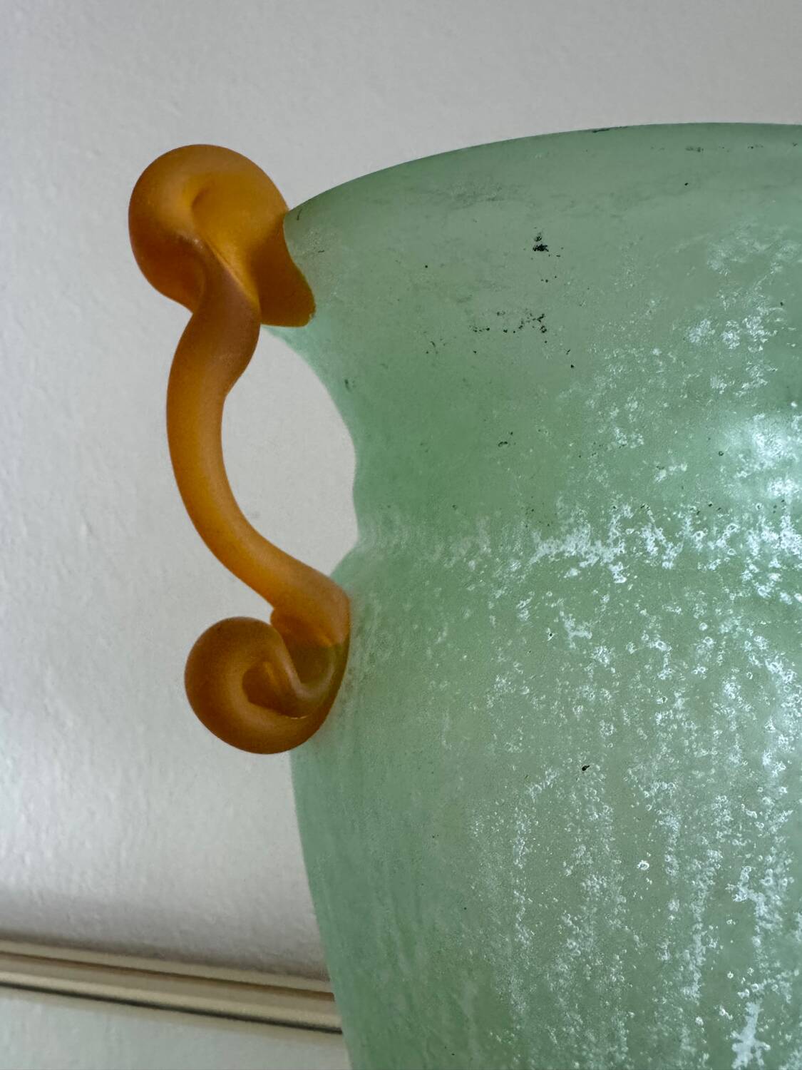 Vase amphore verre de Murano Scavo vintage