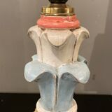 Pied de lampe ananas, bois peint à la main, années 50