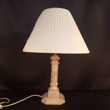 Metal table lamp and pleated lampshade