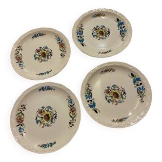 Set of 4 Digoin Sarreguemines Plates