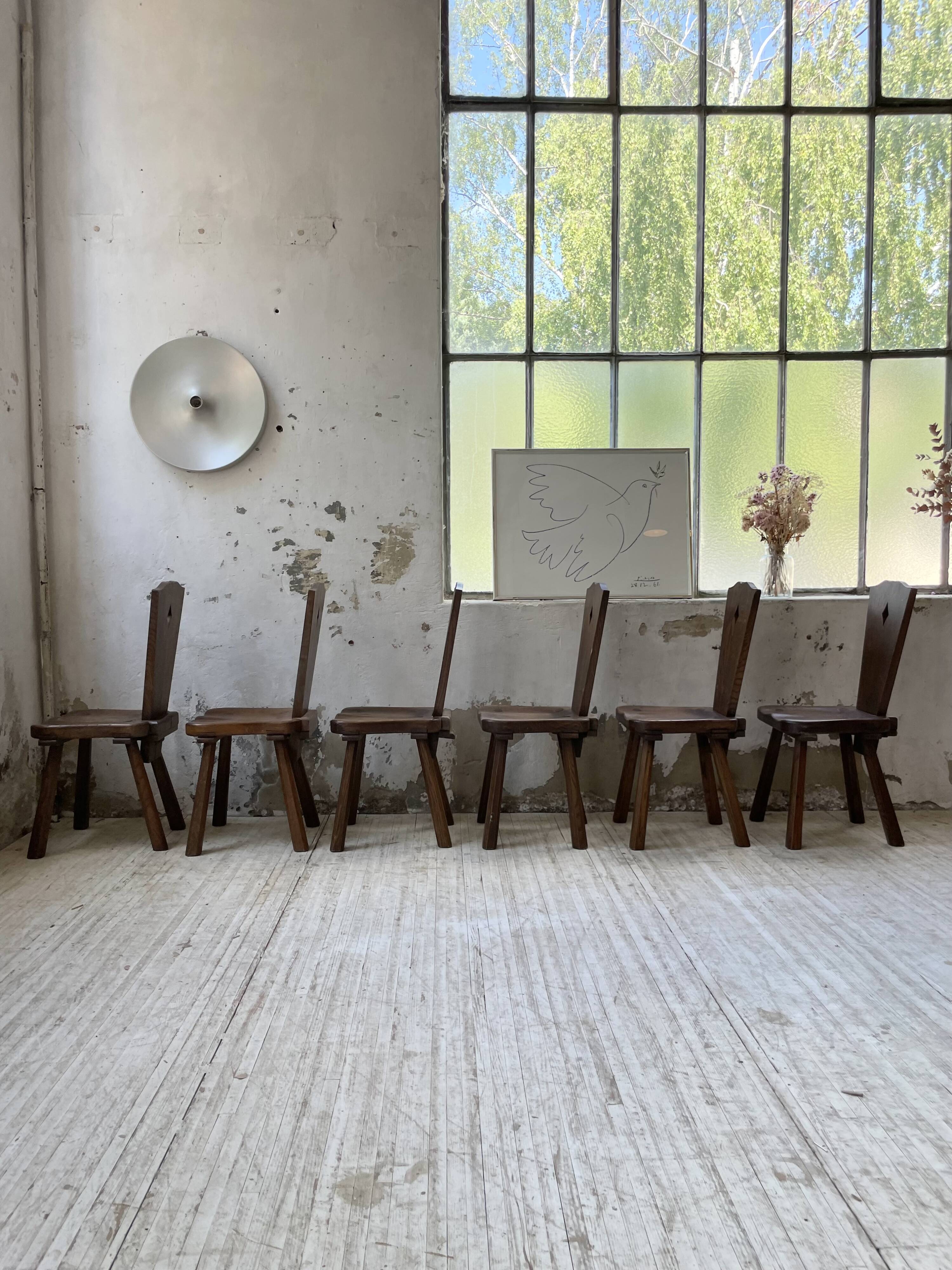 Chaises chêne massif chapo savoyarde art populaire
