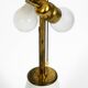Large elegant 1960s KPM table lamp in porcelain and pleated silk lampshade