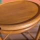 Side table with 2 trays on wheels, foldable, light wood (beech)