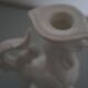 Rooster St Clément Pompadour candle holder White earthenware 27 cm
