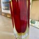 Small red vase made of Murano glass.