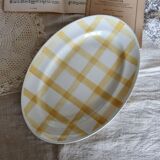 Vintage oval earthenware serving dish - Nappe model - Moulin des Loups