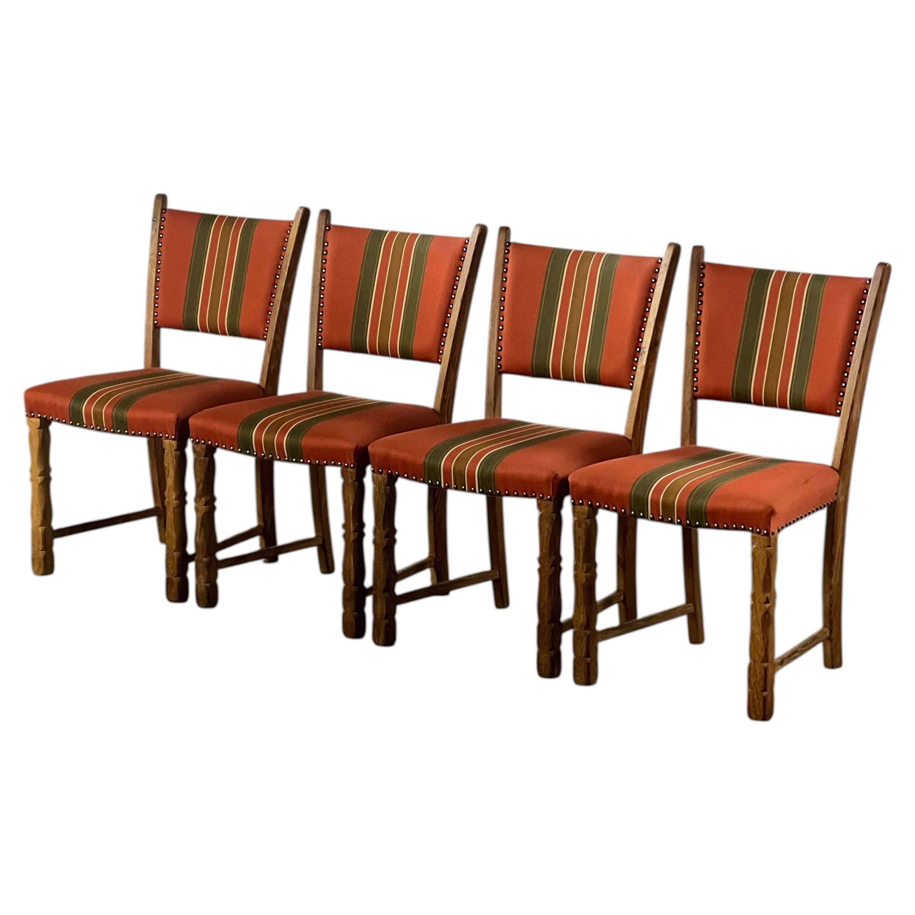 Set of 4 Vintage Danish Oak Dining Chairs, Henning Kjærnulf Style, 1960s