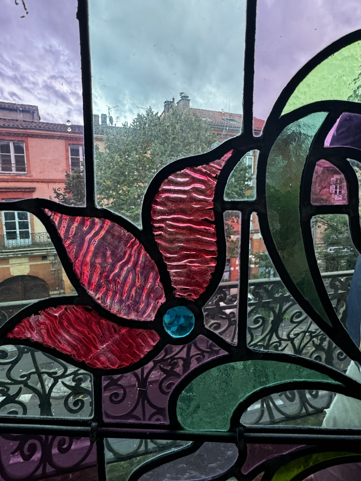 Window doors stained glass