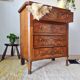 Commode ancienne style Louis XV en ronce de noyer – 4 tiroirs