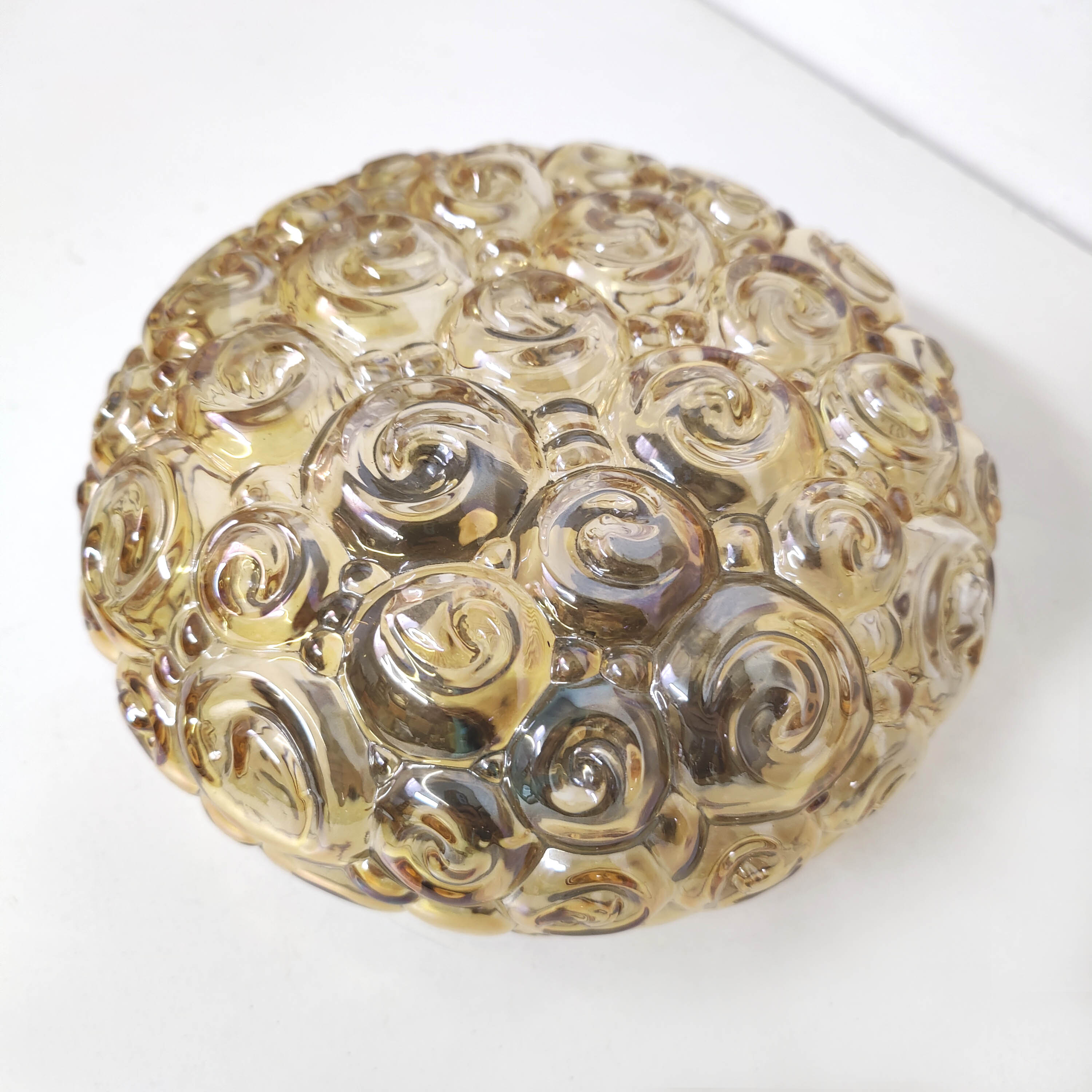 Ceiling lamp glass bubble champagne 70s