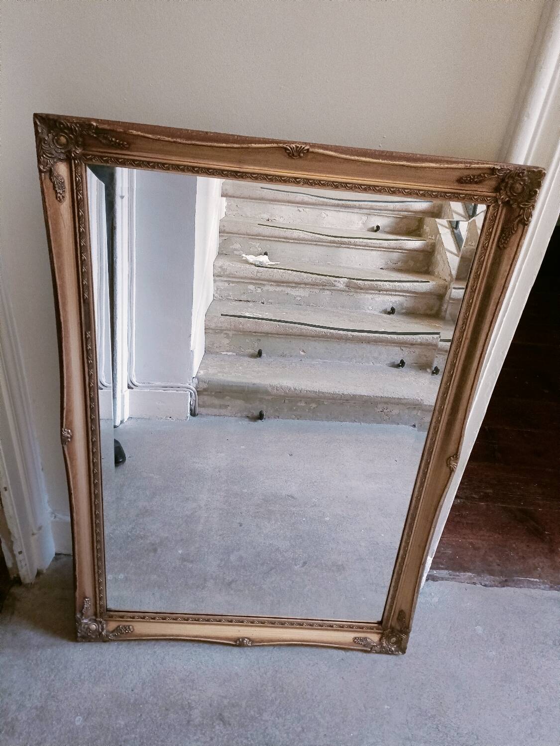 Large baroque style mirror, antique