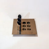 Steel flower holder sculpture by Mario Faggian for MAM, Italy 70s