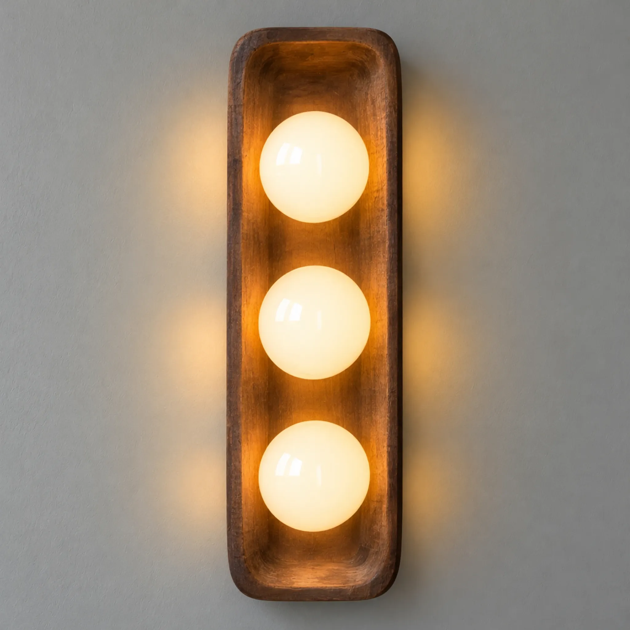 Exotic wood wall lamp