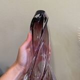 Vase en verre torsadé