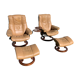Paire de fauteuils et ottoman cuir marron stressless erkones
