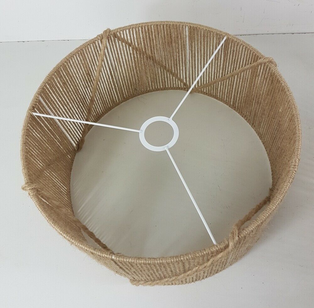 Abat-jour cylindre fabriqué en corde de jute n°2