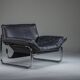 Bauhaus lounge chair in black leather attributed to Johan Bertil Häggström for Swed-Form / Ikea, Sweden, 1970s