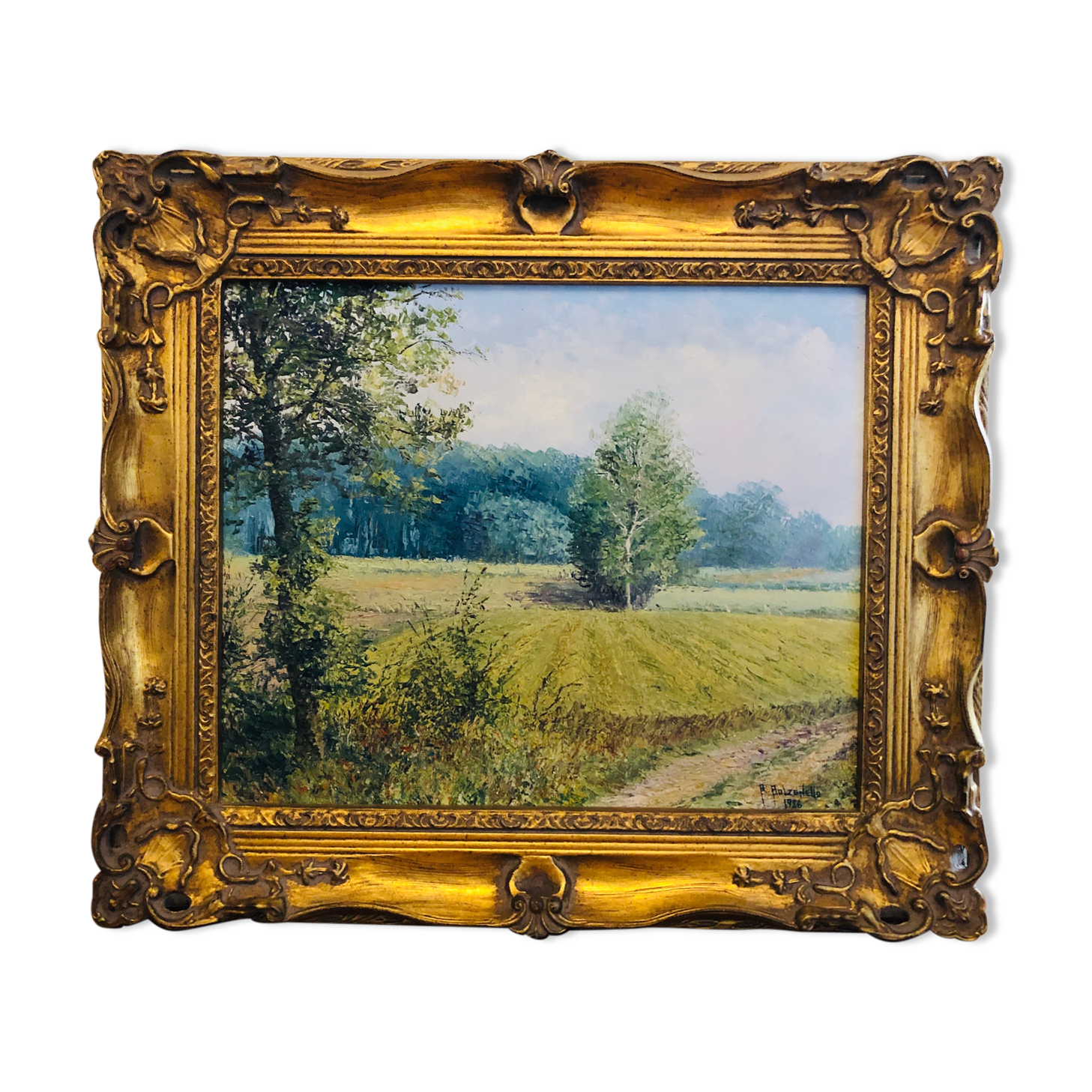 Oil on canvas country landscape