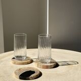 Set of 3 fossilized wood coasters (clear)