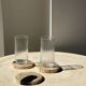 Set of 3 fossilized wood coasters (clear)