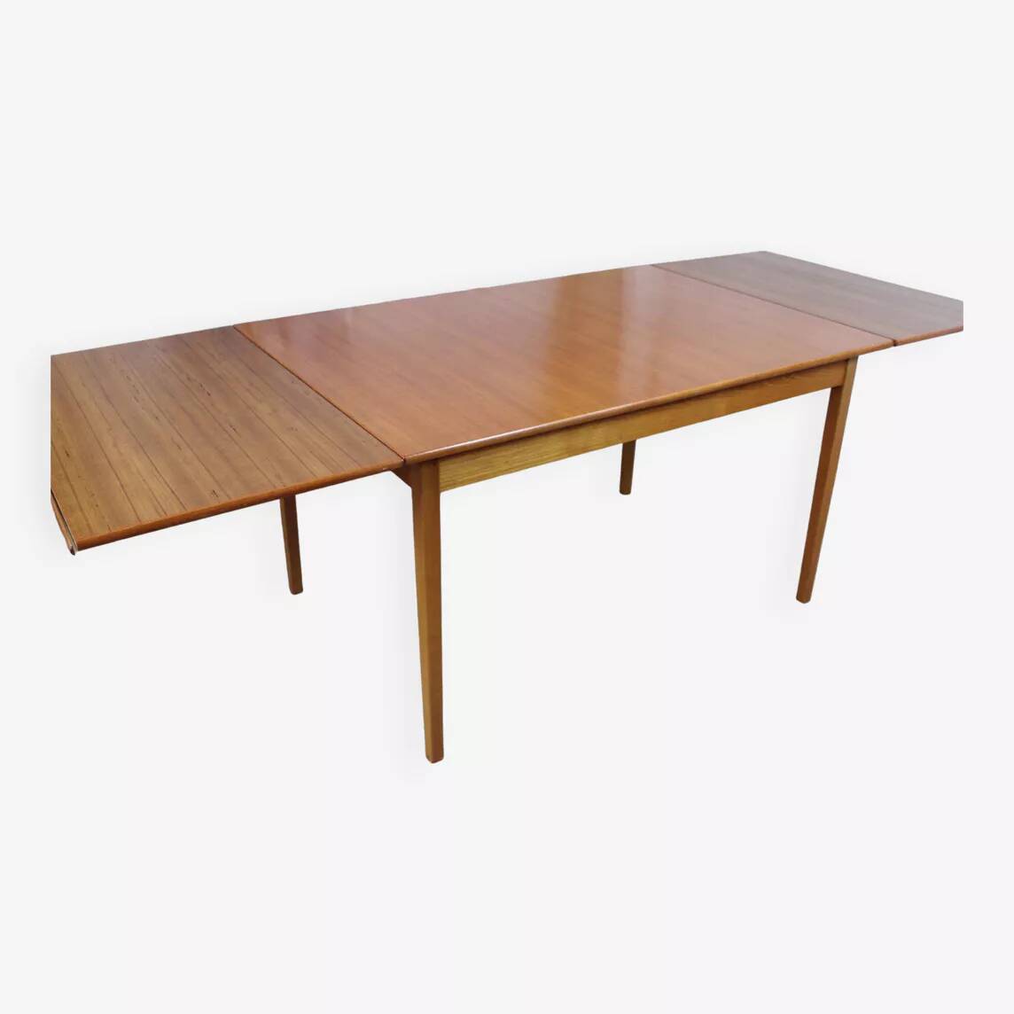 Table rectangulaire vintage en teck avec rallonges, Suède 1960