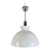 Bauhaus chrome and opaline pendant lamp