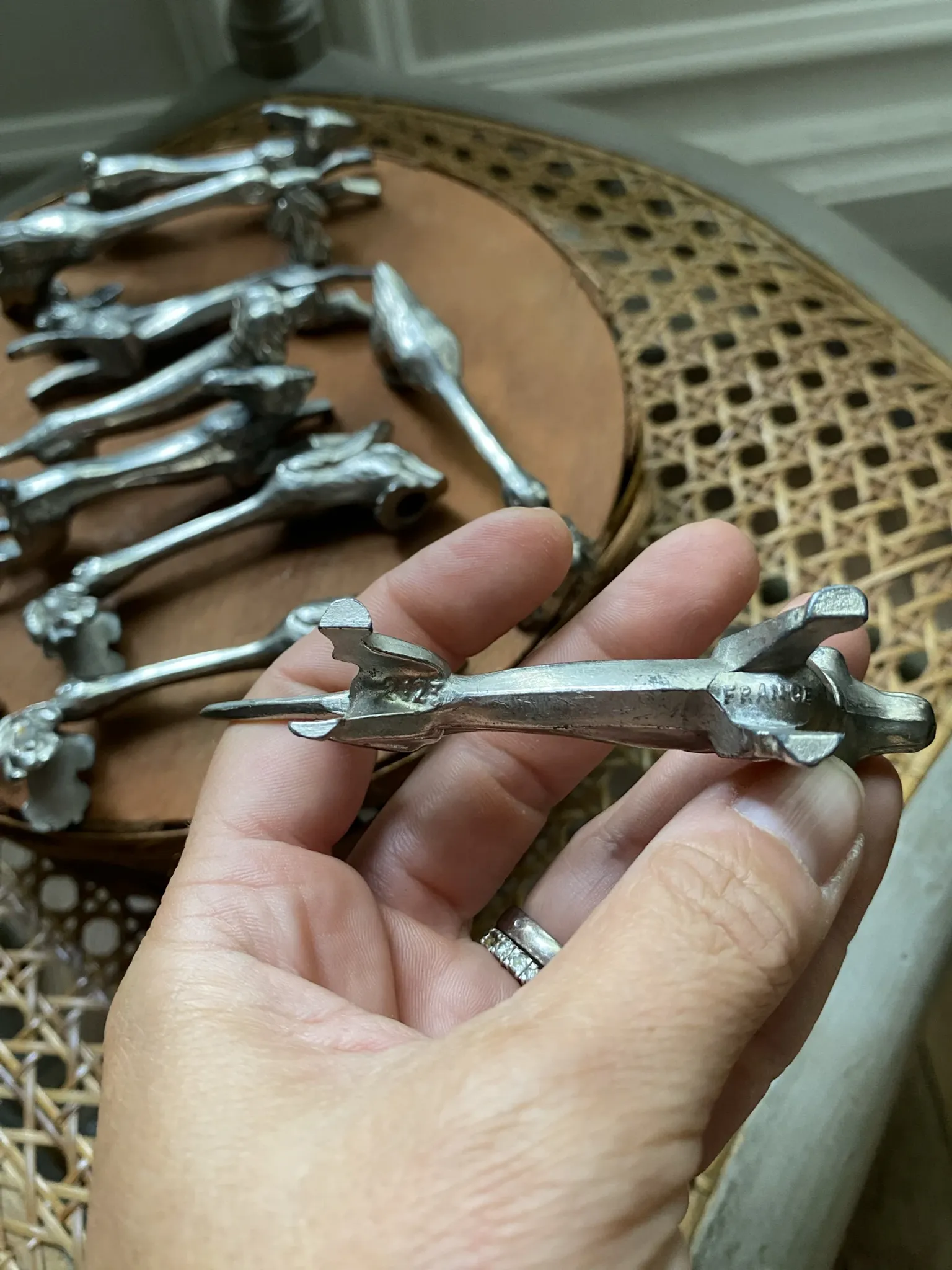 Antique animal knife rests