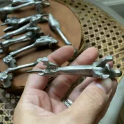 Antique animal knife rests