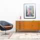 Teak sideboard with grooved drawers, 1960s.
