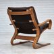 1970s, Danish armchair by Komfort, furniture leather, canvas, bent wood.