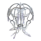 Abat-jour chapeau lustre suspension plafonnier lampe déco de perles et pampilles