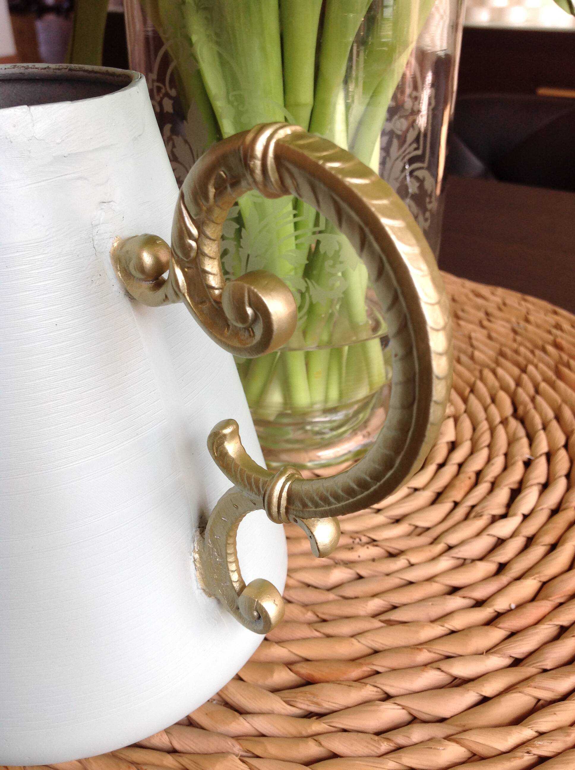 Peppermint and gold "cafetiere" watering can