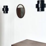 Oval Patinated Bronze Mirror 1950