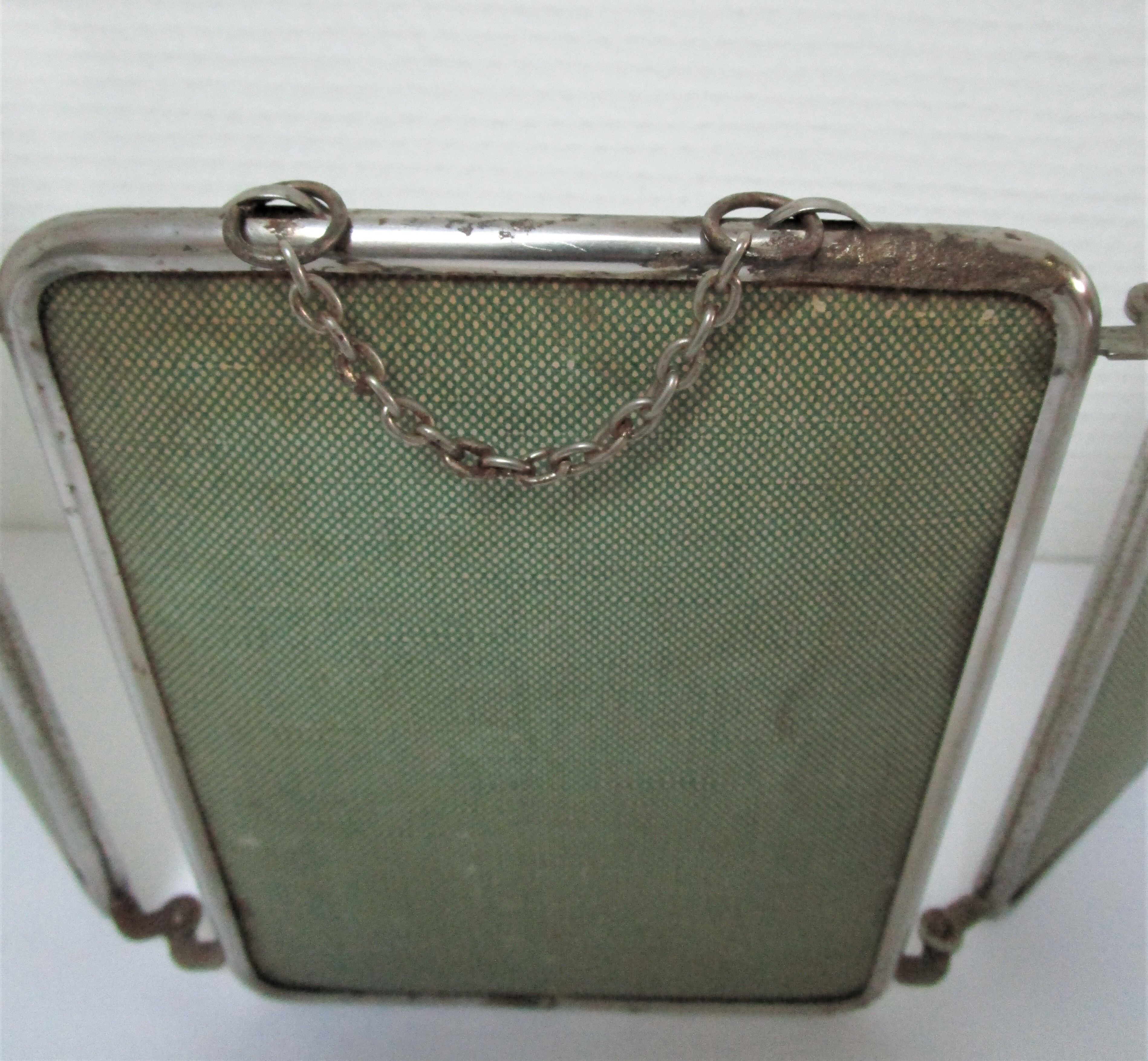 Early 20th century barber triptych mirror  - 19x44cm