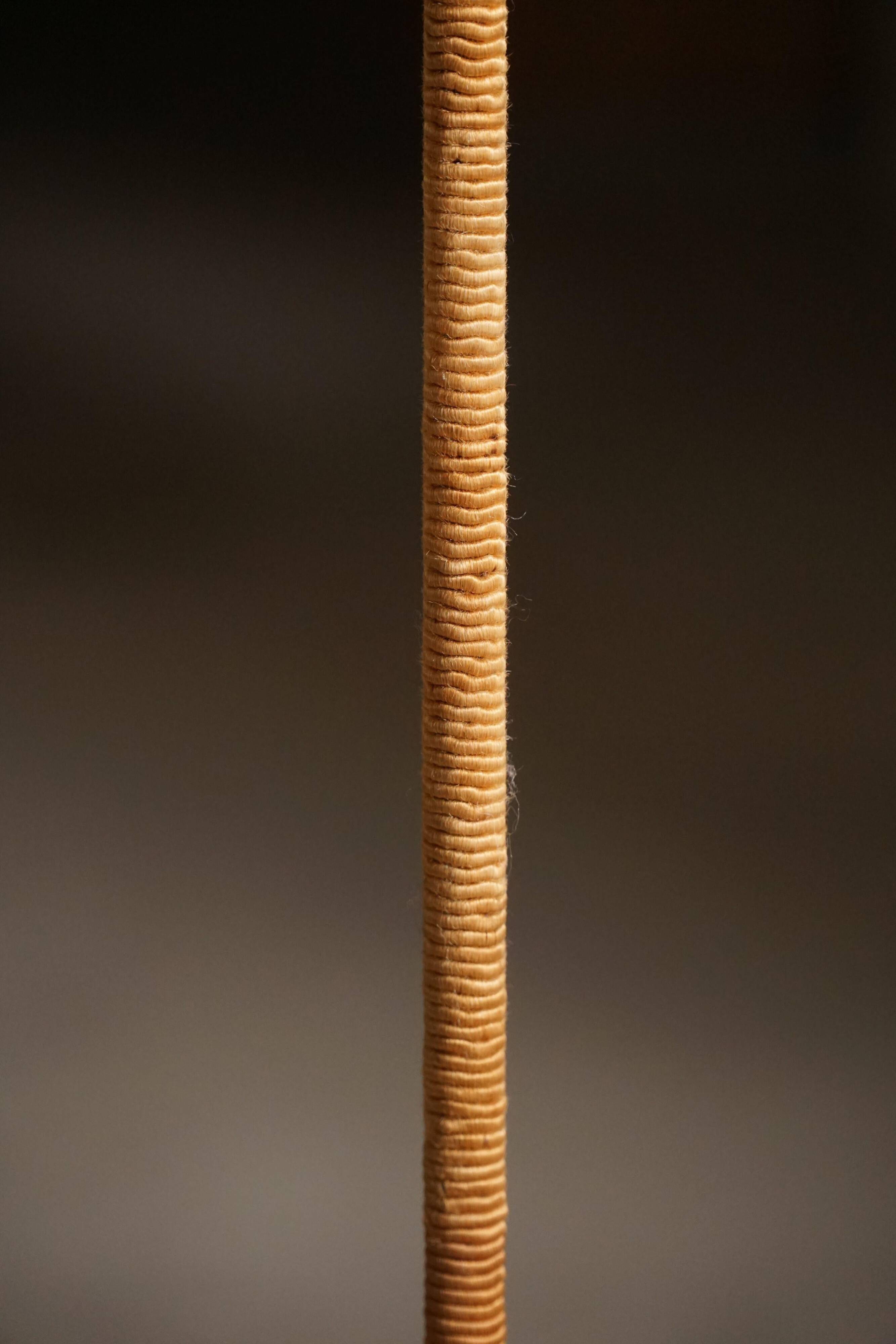 Art Deco chandelier with 4 arms in glass and brass, Sweden, 1940s