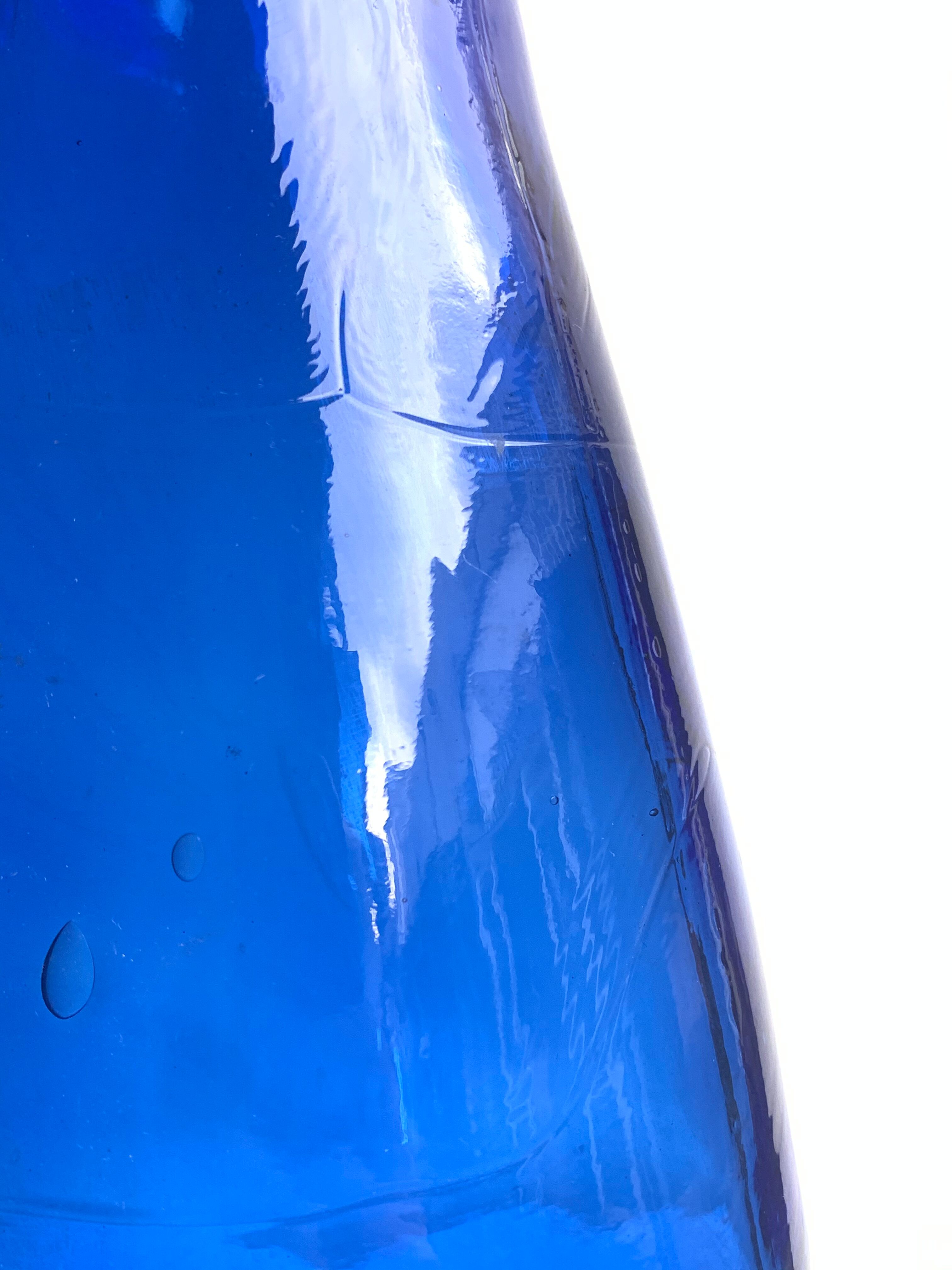 Blue blown glass vase