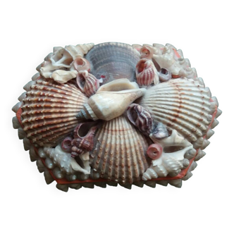 Vintage box decorated with shells