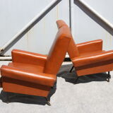 Pair of armchairs in skai, 20th century