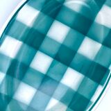 Vintage beige and green checkered service