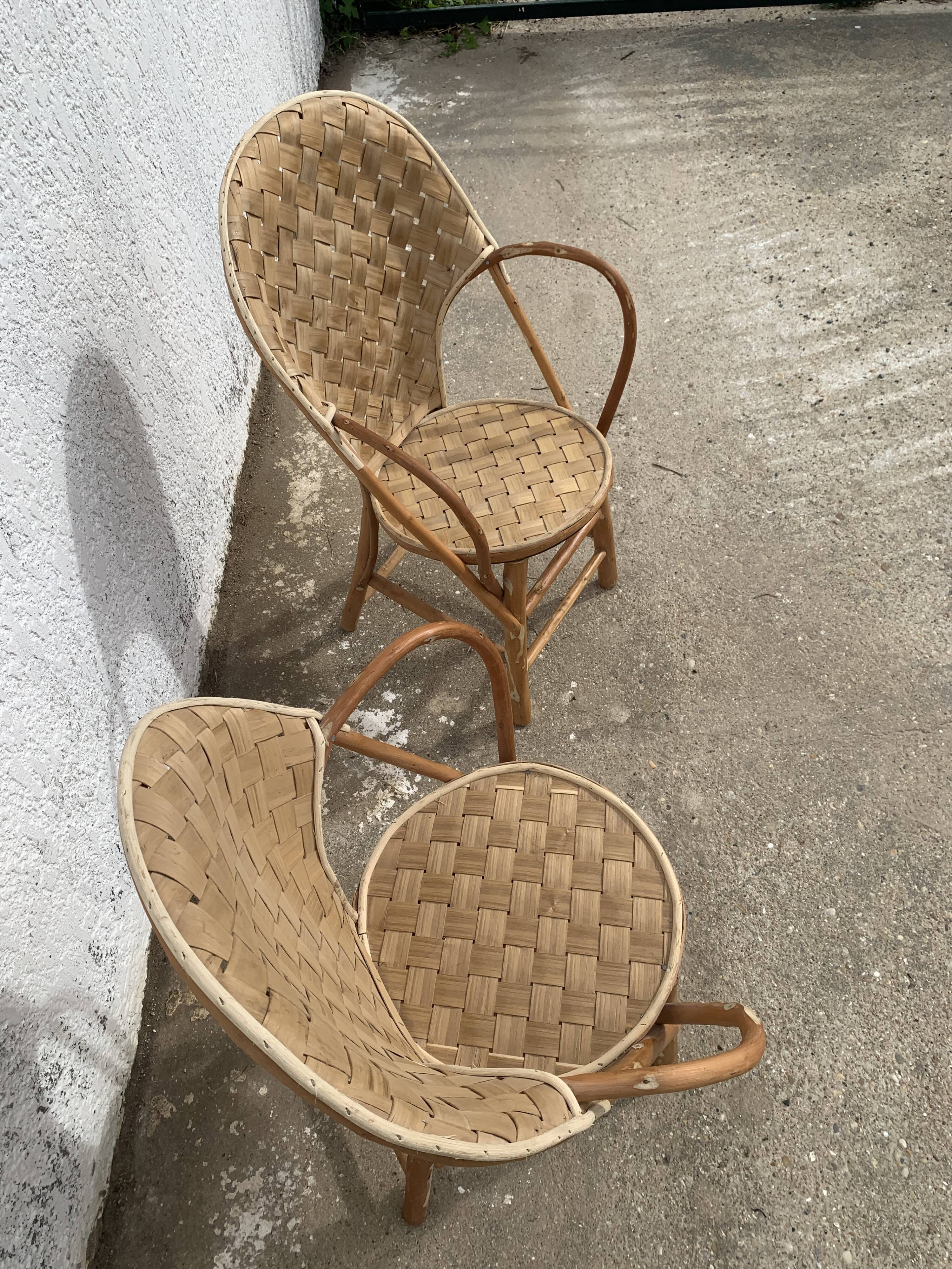 Chestnut armchairs (pair)