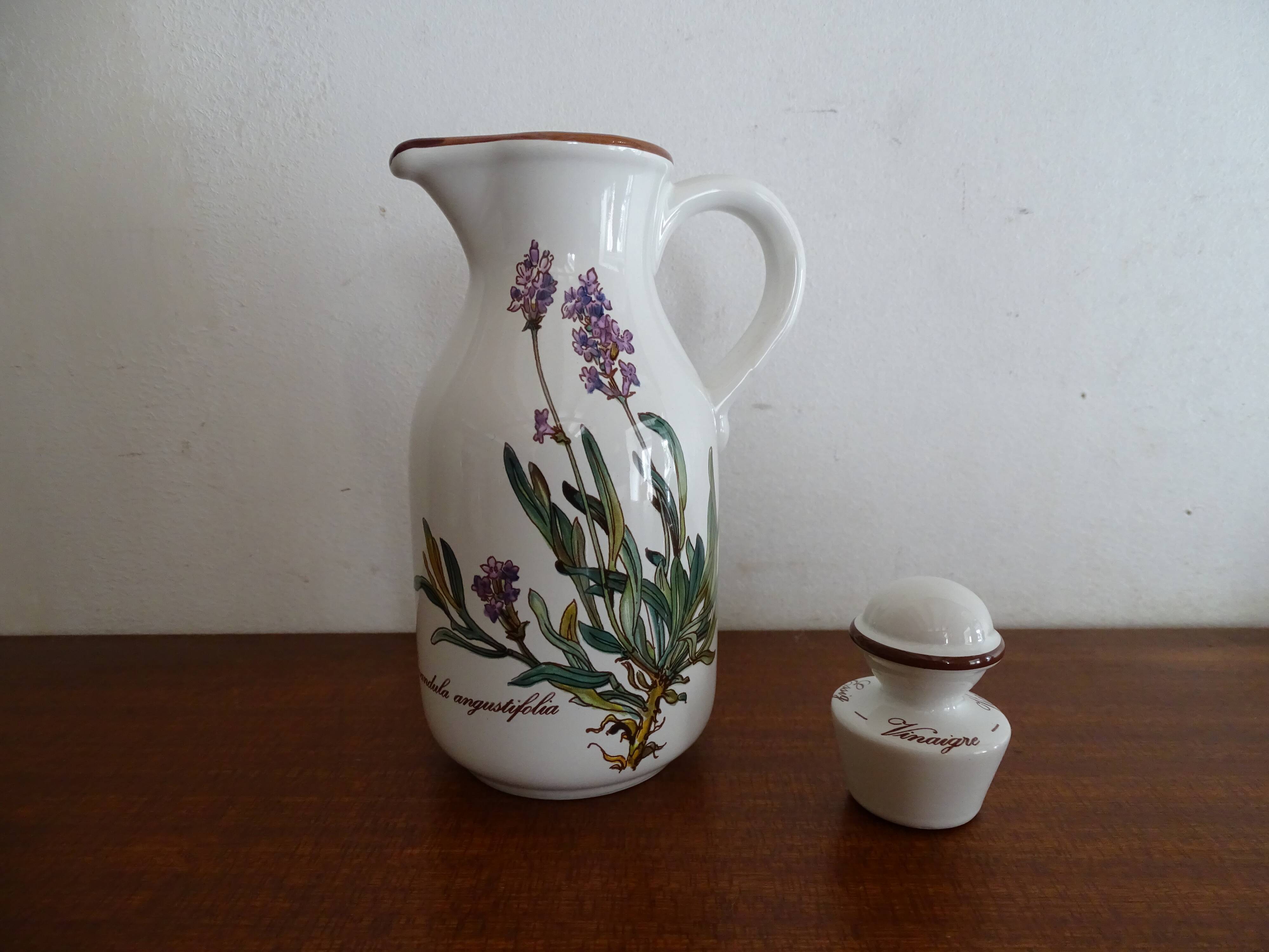 Villeroy & Boch set Huilier - vinaigrier - mustard maker signed Botanica