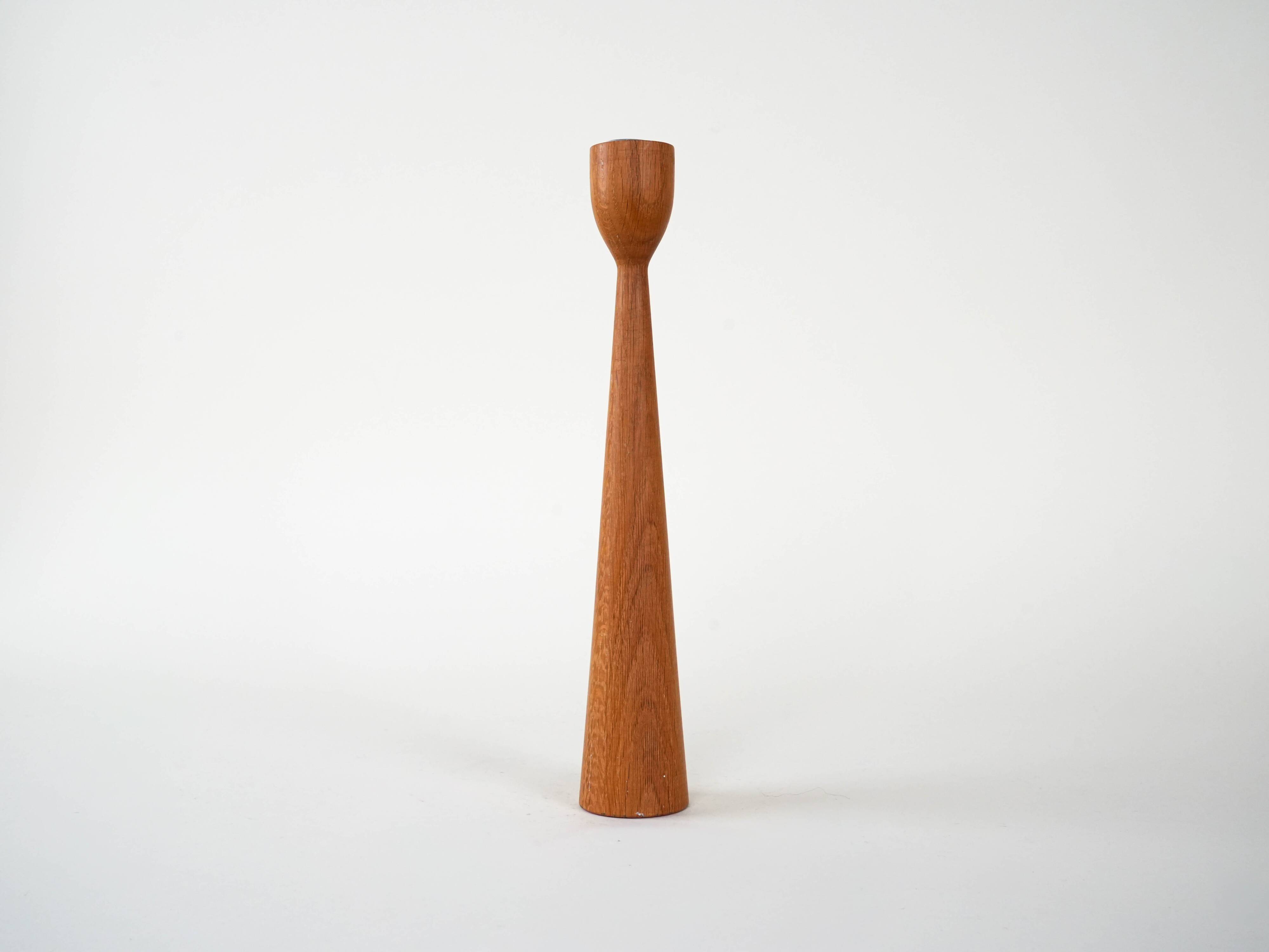 Teak candlestick, Danish design, 1970s, made in Denmark